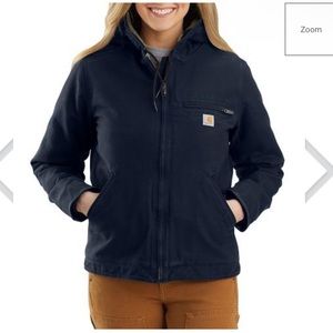 NWT Navy Carhartt Women’s Loose Fit Washed Duck Jacket